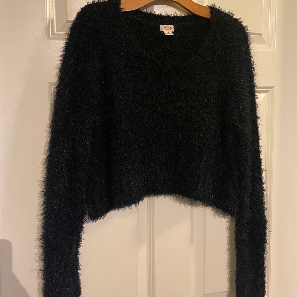 Mossimo Supply Co. | Fuzzy Cropped Sweater (Black)
